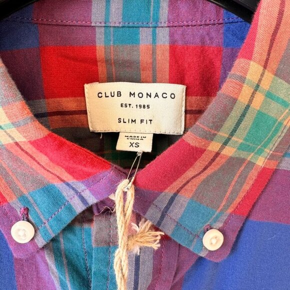 NWT Club Monaco Edward BD Slim Fit Plaid Long Sleeve Shirt - Picture 6 of 8